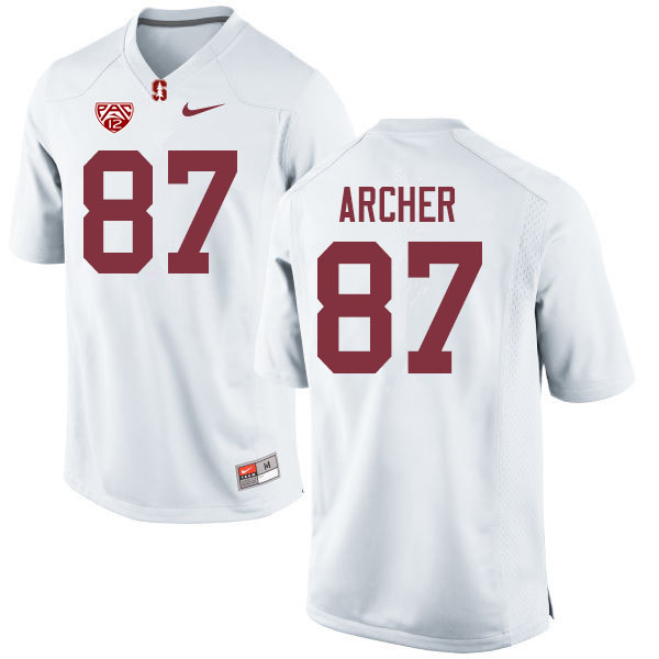 Men #87 Bradley Archer Stanford Cardinal College Football Jerseys Sale-White - Click Image to Close